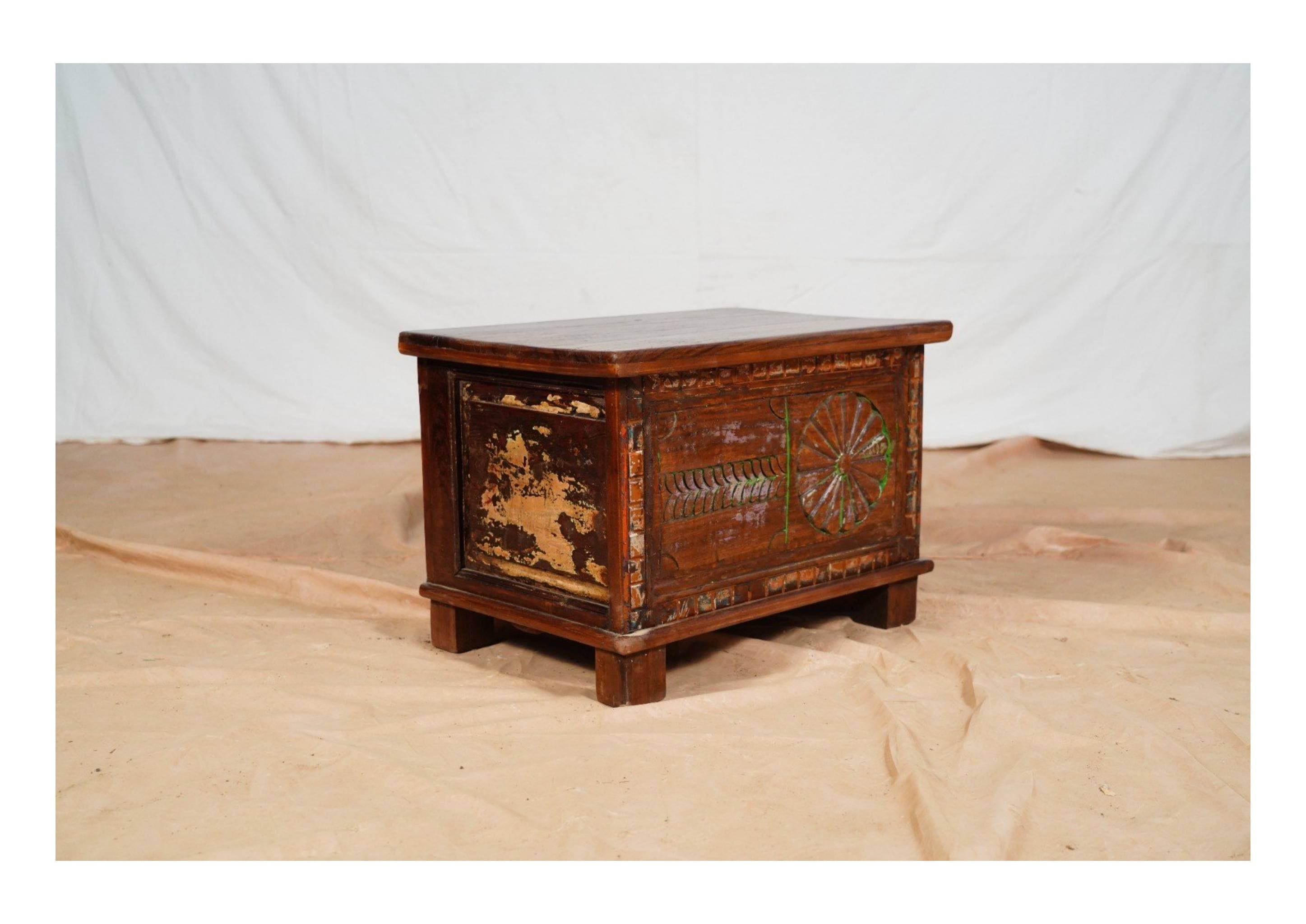 Antique Carved Trunk Box — image 1